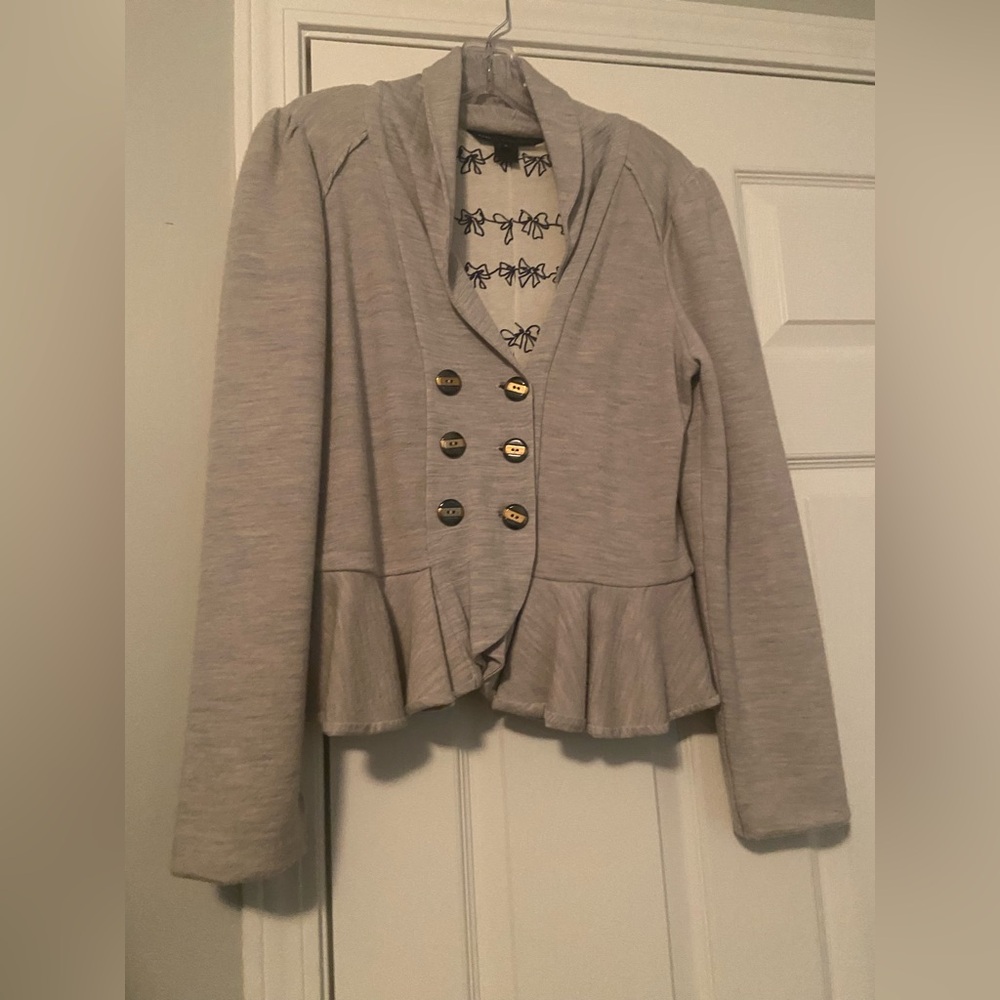 NWOT Marc by Marc Jacobs Grey Peplum Fleece Jacket Medium